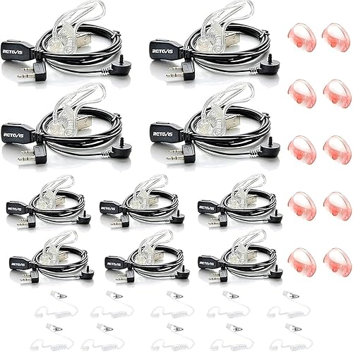 Retevis Auricular de radio, tubo acústico adicional y auriculares de silicona suave (5 pares), para RT22 RT21 H777, compatible con radio