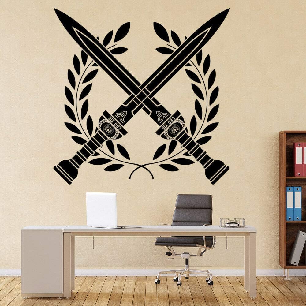 Gadgets WRAP Wreath Sword Roman Wall Decal Living Room Vinyl Wall Sticker