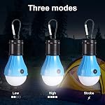 LED Tent Lantern, Portable Waterproof Outdoor Battery Operated Tent Lantern with Clip Hook, Super Bright for Hiking, Party, Camping, Fishing, Power Failure (4 Packs, Black)