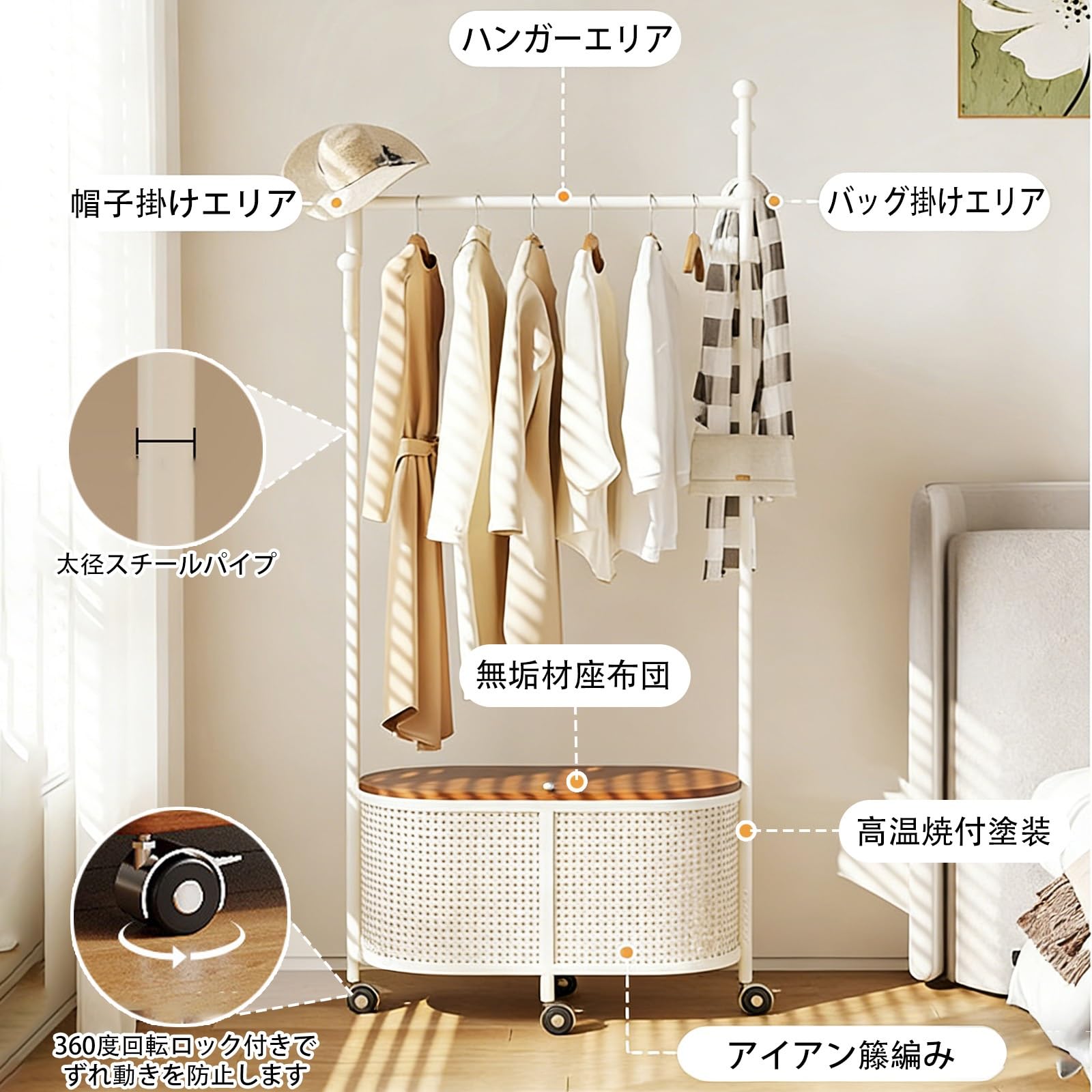 Amazon.co.jp: BJPQD ポールハンガー カバン掛け かばんかけ スタンド