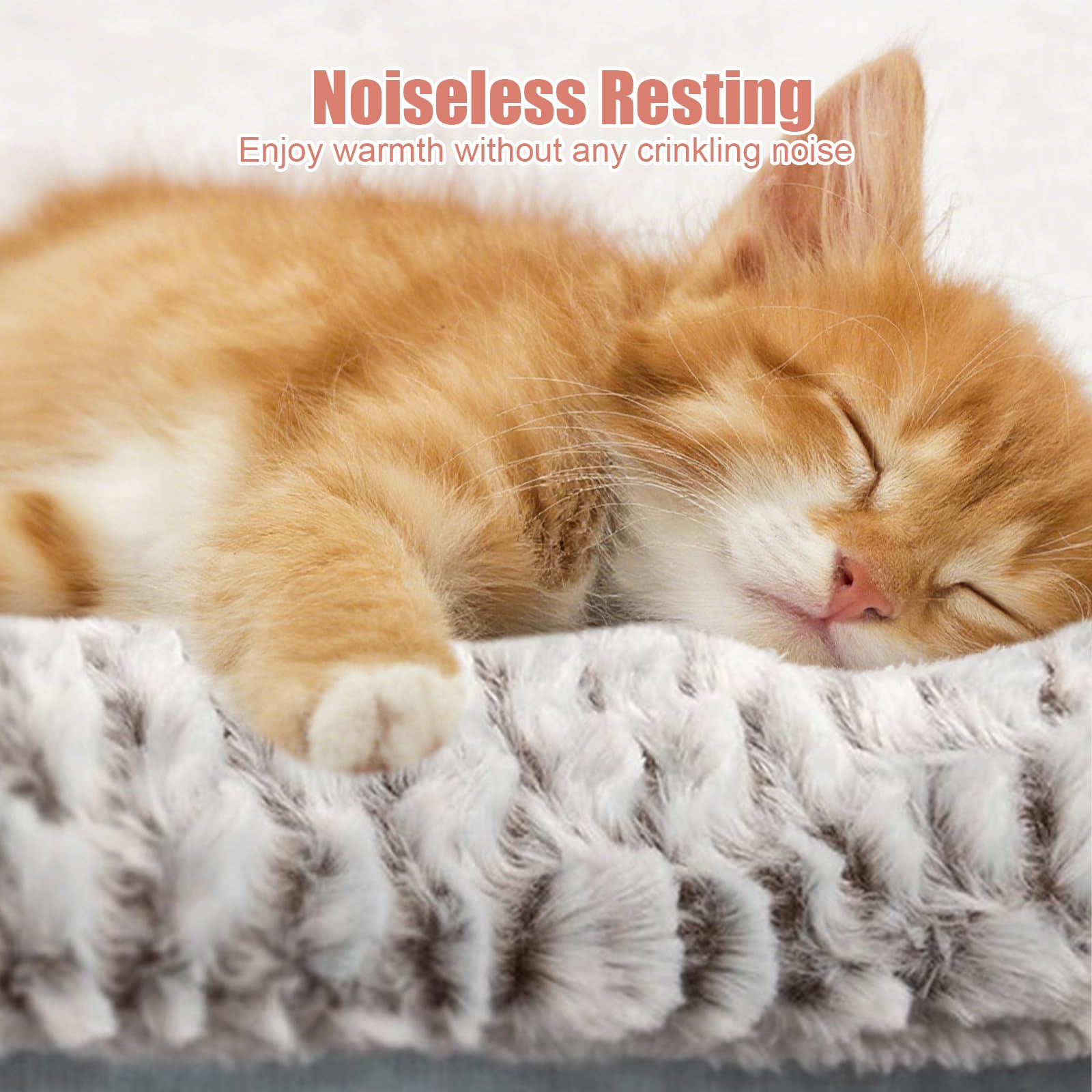 KIKAWORD Self Heating Cat Bed 50 x 60 CM,Self Warming Cat Heated Pad,Thermal Pet Mat Blanket Soft,Noiseless,Electric-Free for Kitten Puppy Indoor & Outdoor Pets - Image 4