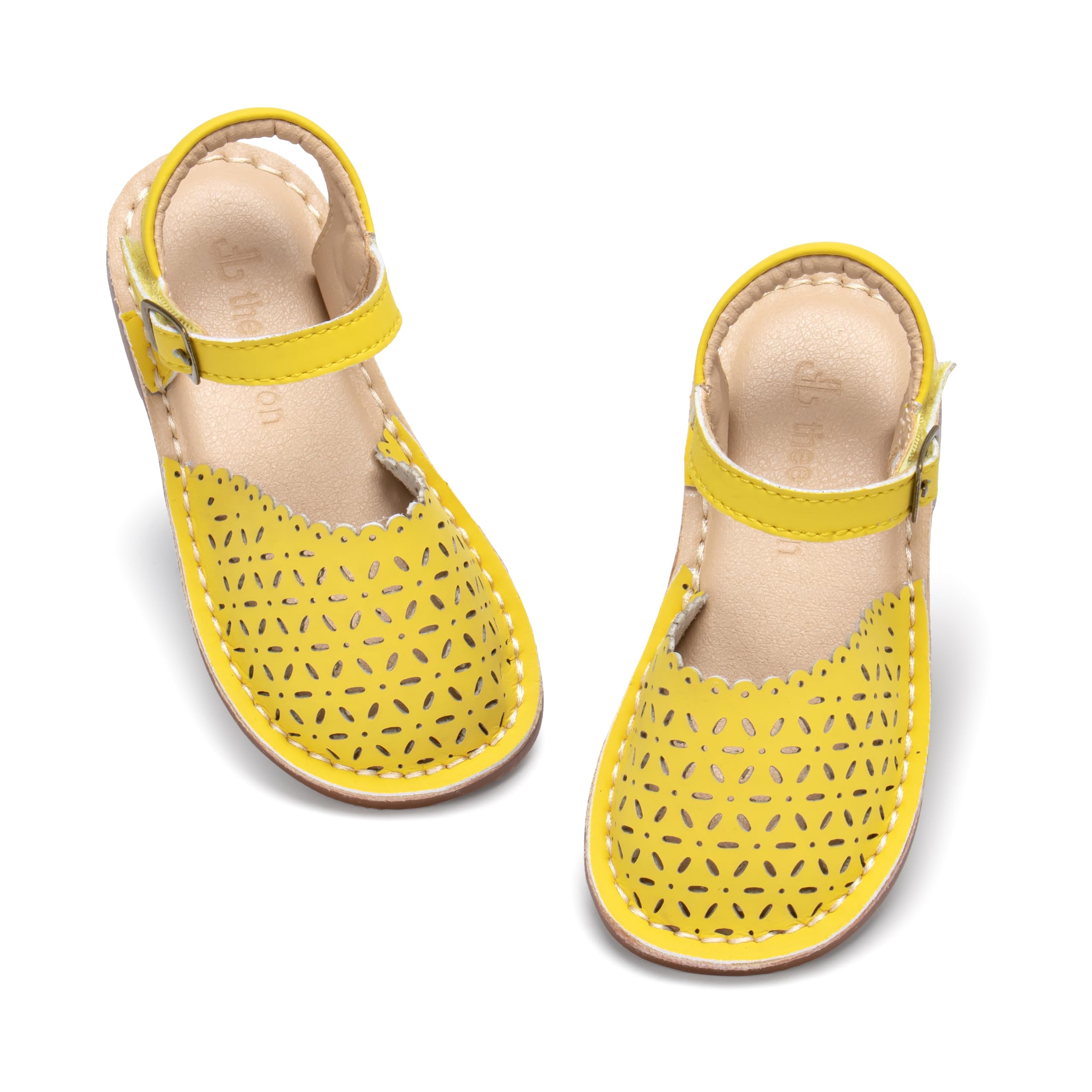THEE BRON Toddler Girls Espadrilles Sandals Hollow Out Rustic Dress Shoes