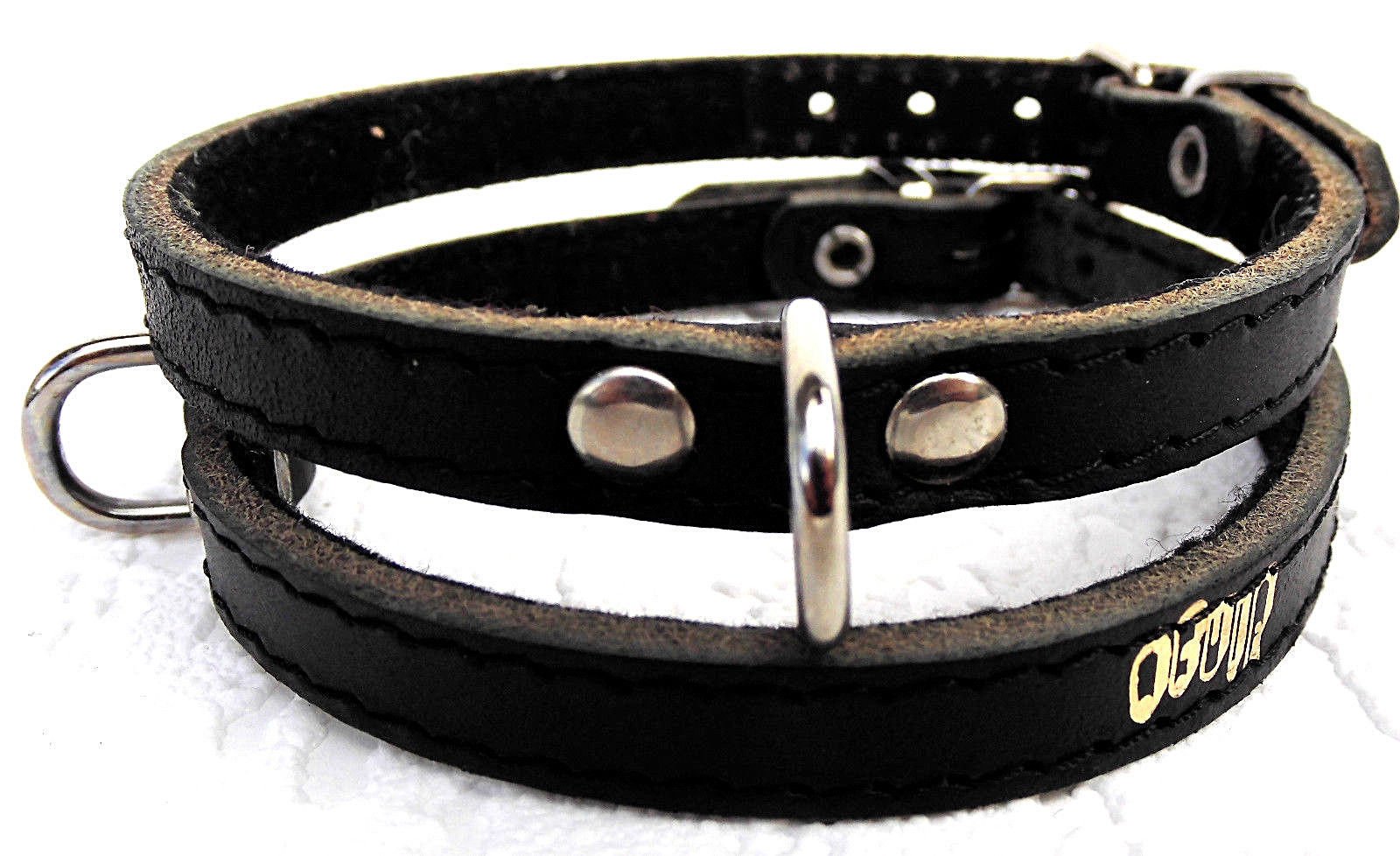 Hundehalsband Aus Echtem Leder Mit Blumenmuster – Schwarz, In 3 Größen (25,4–33 Cm), 1,9 Cm Breit, Mit D-Ring