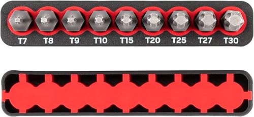 Miniatura 5 de TEKTON Juego de brocas estrella de 14 pulgadas con riel, 9 piezas (T7-T30)  DZT93001