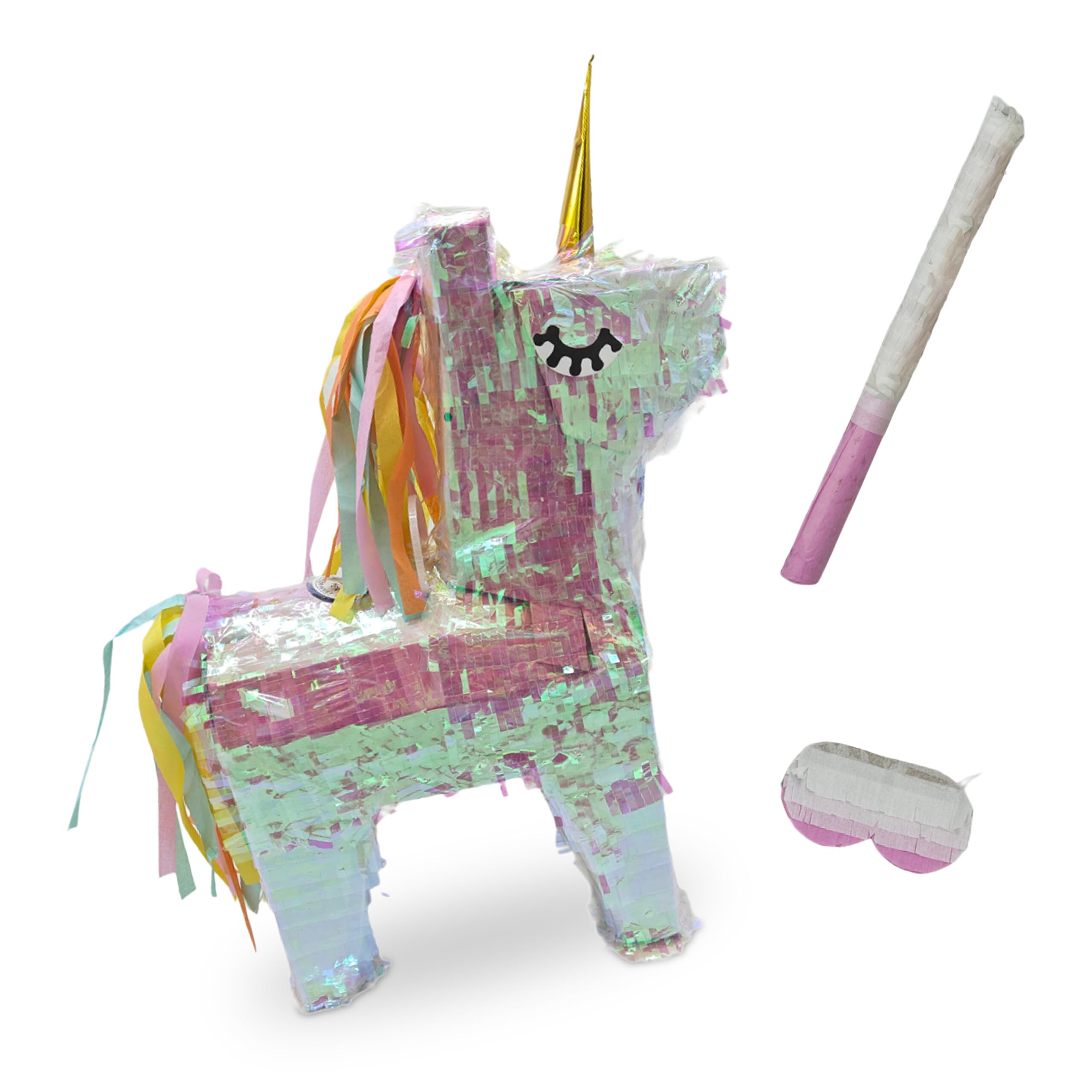 Pinata licorne avec bâton pour créer des éclats de rire aux anniversaires