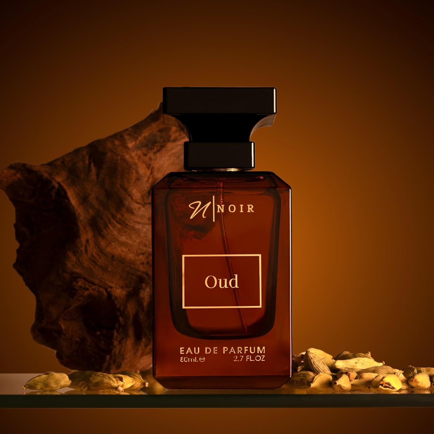 NOIR Oud EDP Perfume for Men, Deep Oud & Amber Blend with Spices and Rose, Intense Oriental Signature Scent, Luxurious Long Lasting Men’s Perfume, Men’s Fragrance, 80ml
