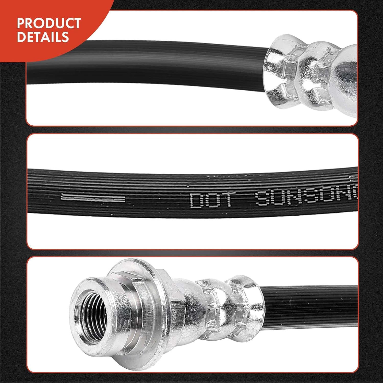 A-Premium Rear Passenger Side Brake Hydraulic Hose Compatible with Select Chevrolet, GMC, Buick and Saturn Models - Traverse 2009-2017, Acadia 2007-2016, Acadia Limited 2017, Enclave, Outlook