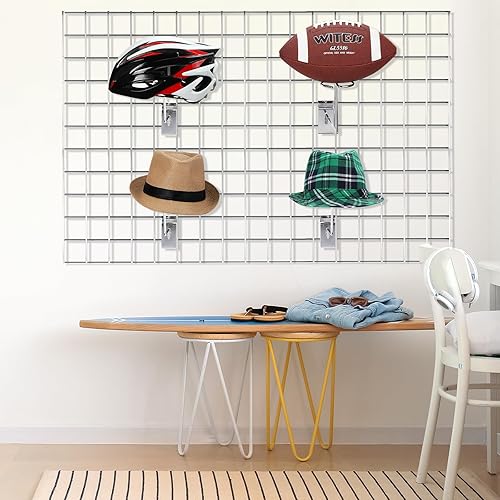 Miniatura 6 de Kigley Displayer de sombreros para rejilla, estante de metal para casco, estantes de exhibición al por menor, organizador para sombreros, accesorios