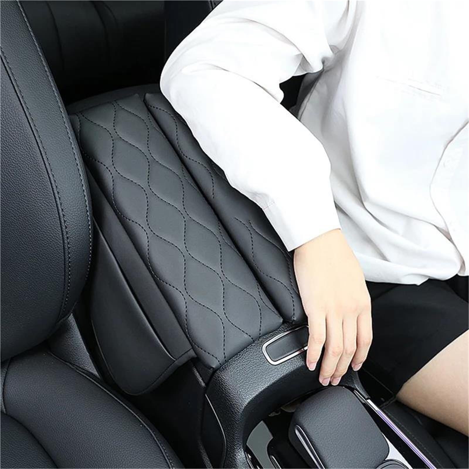Housse De Protection Pour Accoudoir Central Console, En Cuir, Anti-rayures, Pour Benz Classe E 2016-2023(Black1)