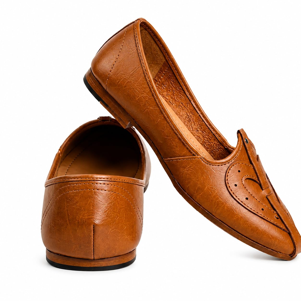 Men's Tan Mojari Jutti | Stylish Heart-Design Ethnic Footwear for Sherwani and Kurta Pyjama-image-31