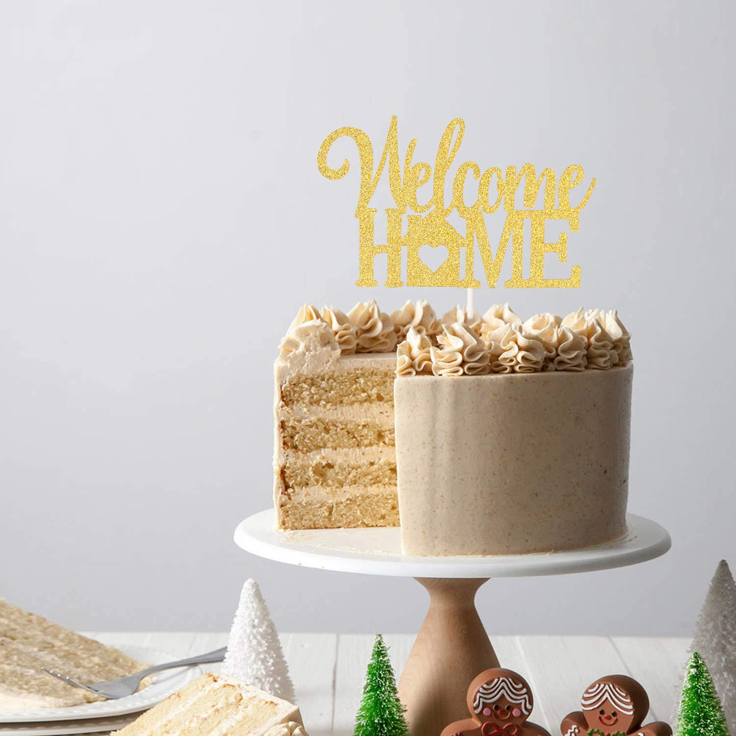 Festiko®Welcome Home Cake Topper for New House,Home Sweet Home Cake Decor Housewarming Party Decoration 1