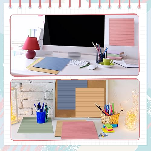 Miniatura 4 de 8 blocs de notas adhesivas grandes de 11 x 11 pulgadas forradas de notas adhesivas gigantes, almohadillas adhesivas grandes y fuertes de poder de