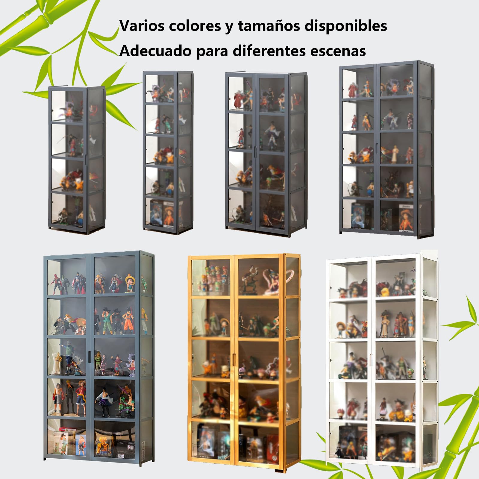 Vitrina acrílica de Doble Puerta, Vitrina de salón, escaparate, Textura Dura, sellada a Prueba de Polvo, para Todo Tipo de escenas (4 Niveles Blanco 42 * 33 * 130 3 Lados Transparente)