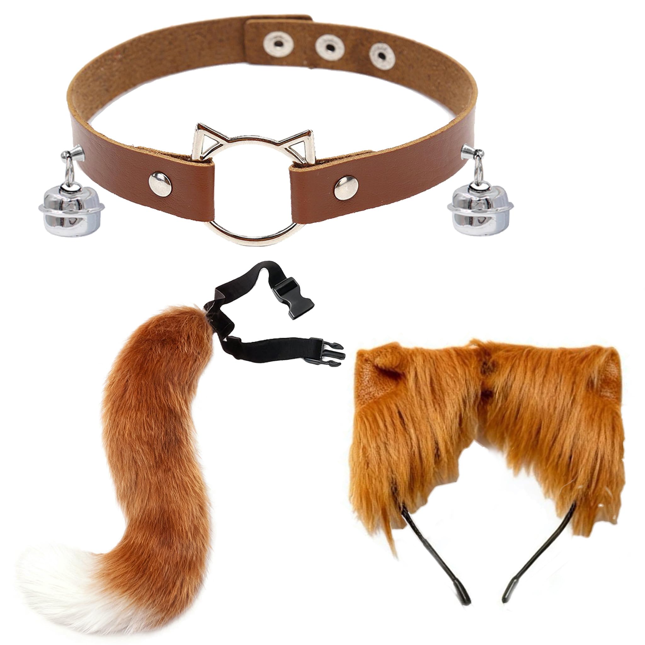ZPSCXQ 3-piece Fox Costume, Halloween Party Costume Accessories