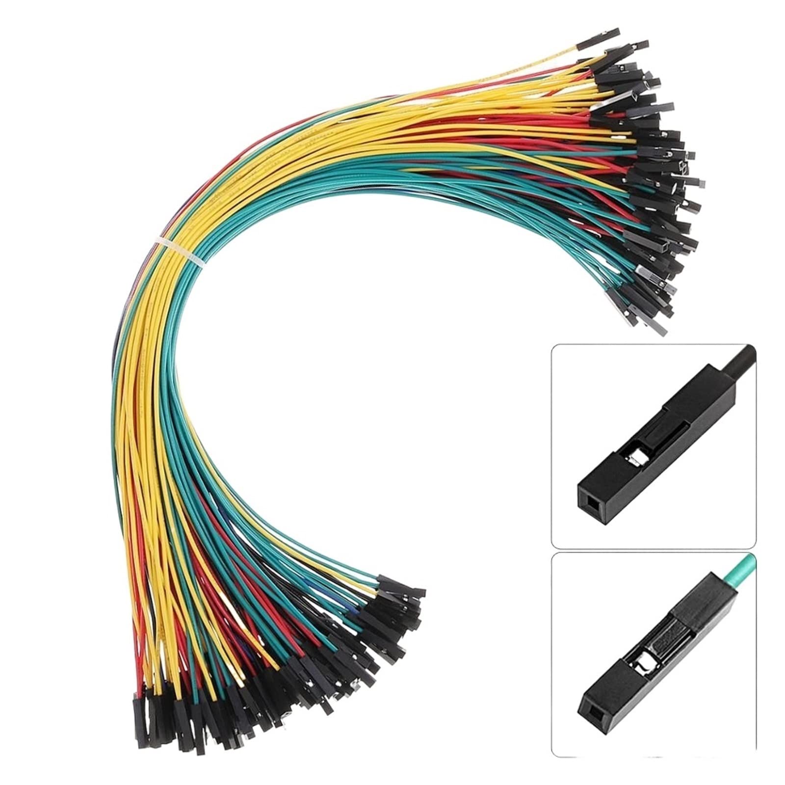 Breadboard M/MM/FF/F Do-pont Jumper Wires Cables Macho a Hembra a Macho, con Rojo y amp;Negro, Paquete Total de 130 (Size : 10CM, Color : Male to Female)