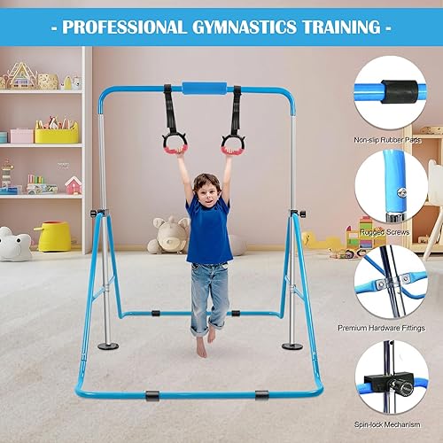 Miniatura 7 de Gymnastics Bar for Home Expandable Adjustable Height Gymnastic Horizontal Bars Folding Junior Training Kip Bar Equipment for