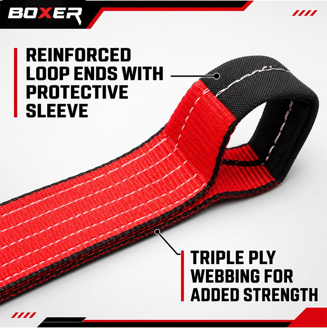 Boxer Kit di ancoraggio a 8 punti con estensione a catena, cinghie di traino professionali, resistenza alla rottura di 4,5 kg, lunghezza 4,6 m