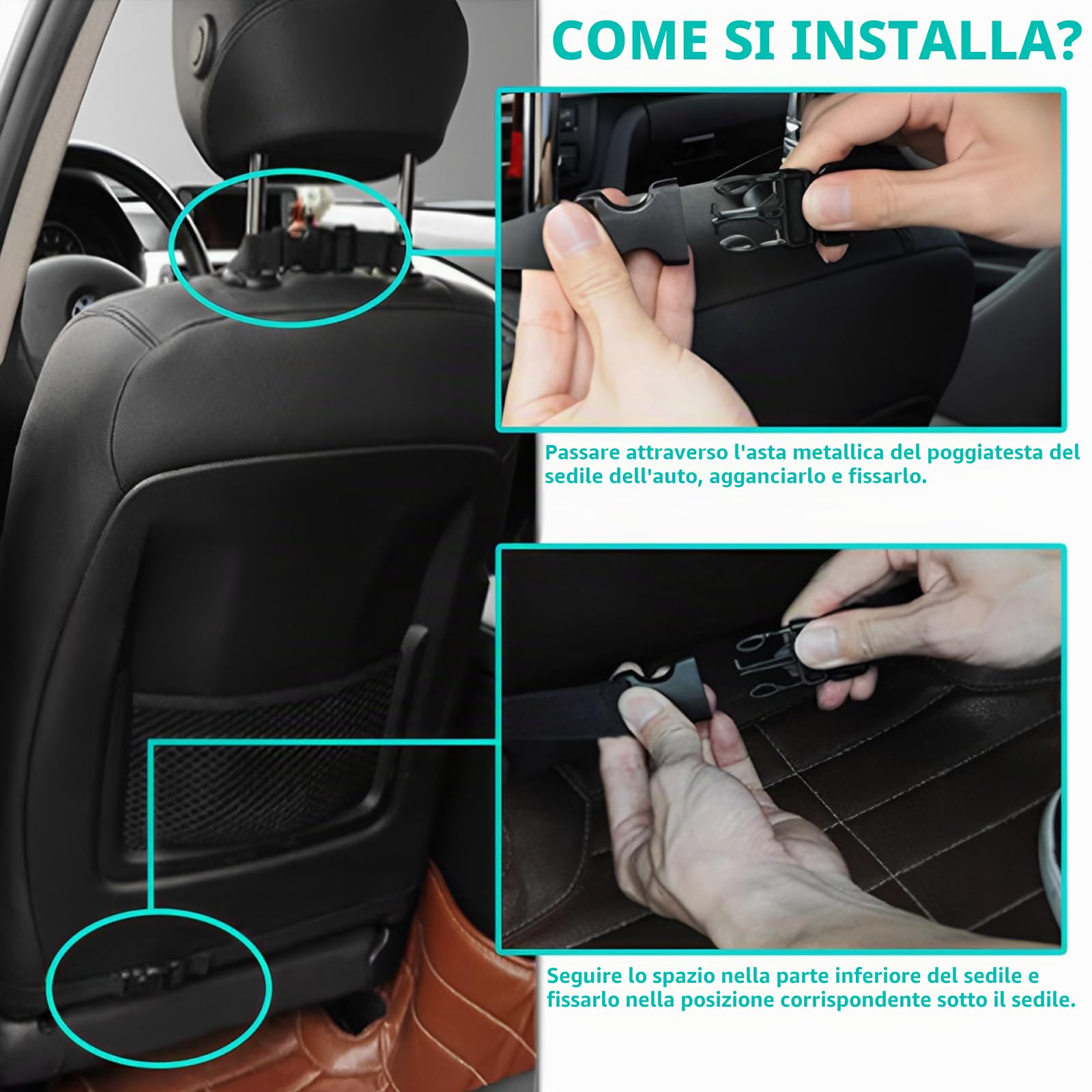 Cuscino lombare in memory foam, cuscino posteriore per sedili auto, supporto lombare per conducente (A)