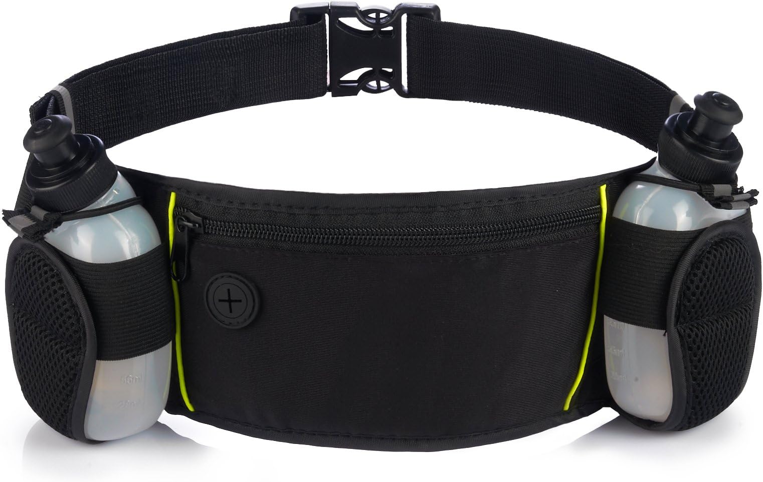 Soulrunner Hydration Running Belt with 2 BPA Free Water Bottles -Best Waist Pack Accessories for Men&women-fits All Smartphones - Possible to Adjust to Fit Most Waist Sizes-for Running, Hiking, Travel
