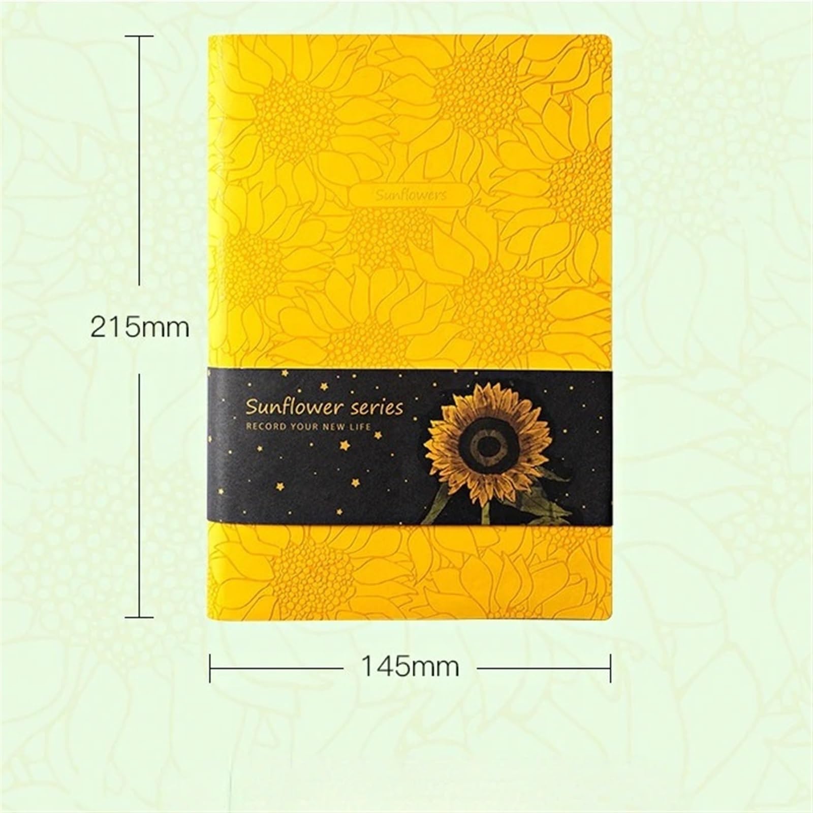 Quaderno Blocco Note A5 con Copertina Girasole addensata, Superficie Morbida in Pelle, Semplice taccuino for Conti a Mano for Studenti, Forniture for riunioni for Ufficio Aziendale(Yellow)