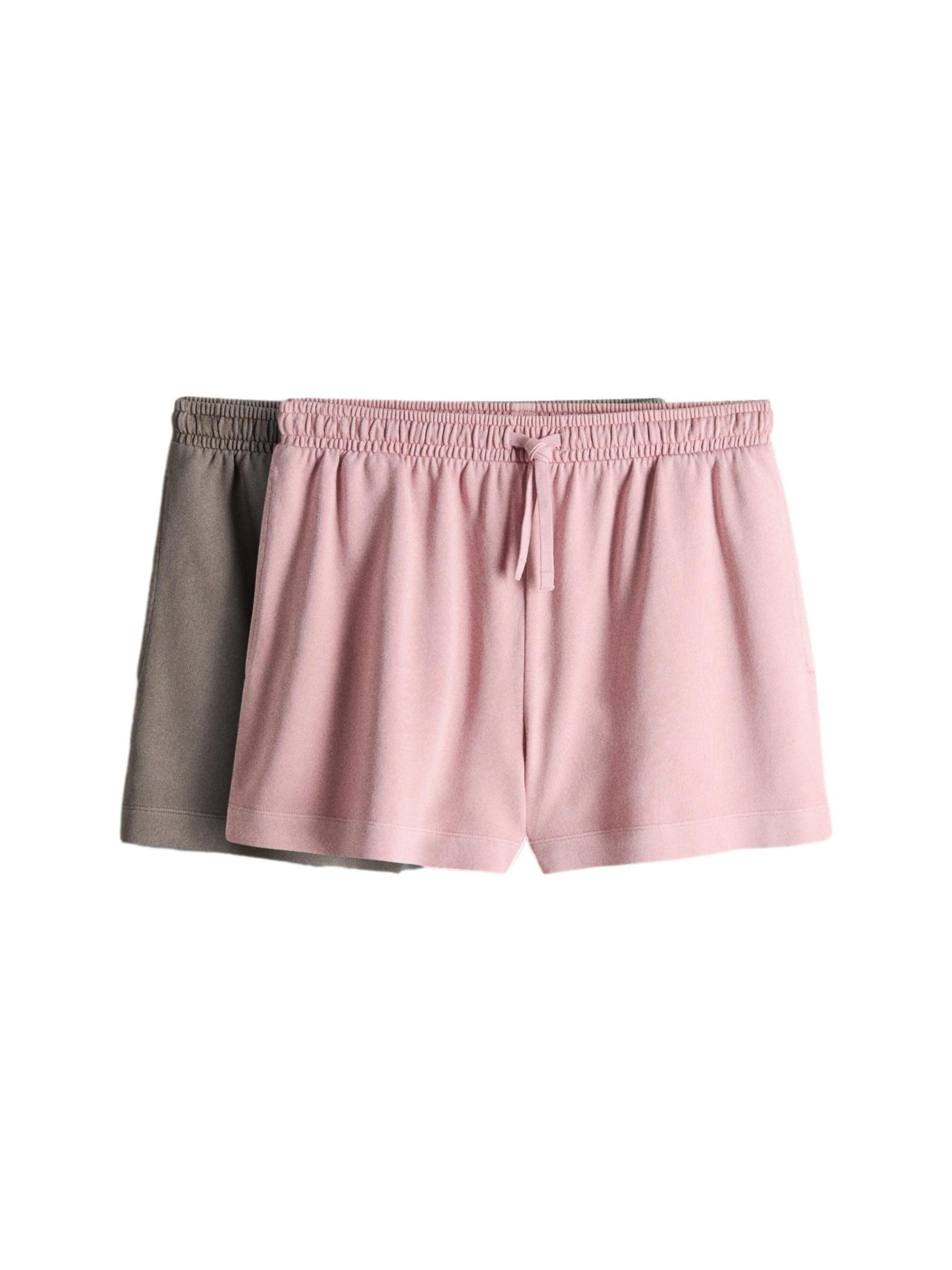 THE SET Damen Sweat-Shorts im Washed-Look, 2er-Pack