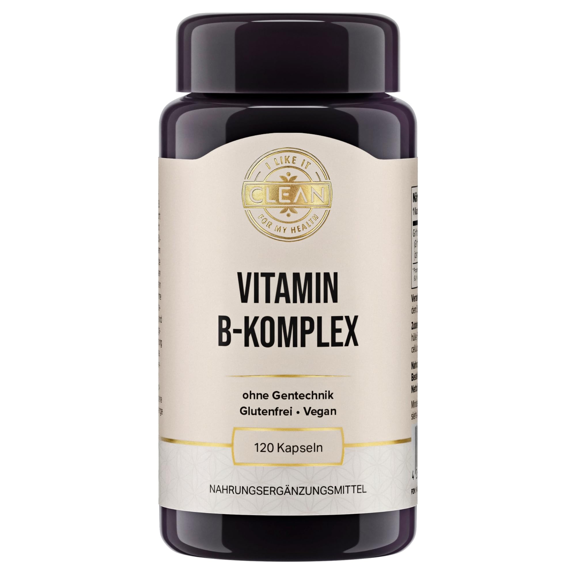 i like it clean - Vitamin-B-Komplex - 120 Kapseln - Glutenfrei, Vegan, ohne Gentechnik - mit allen acht essentiellen B-Vitaminen