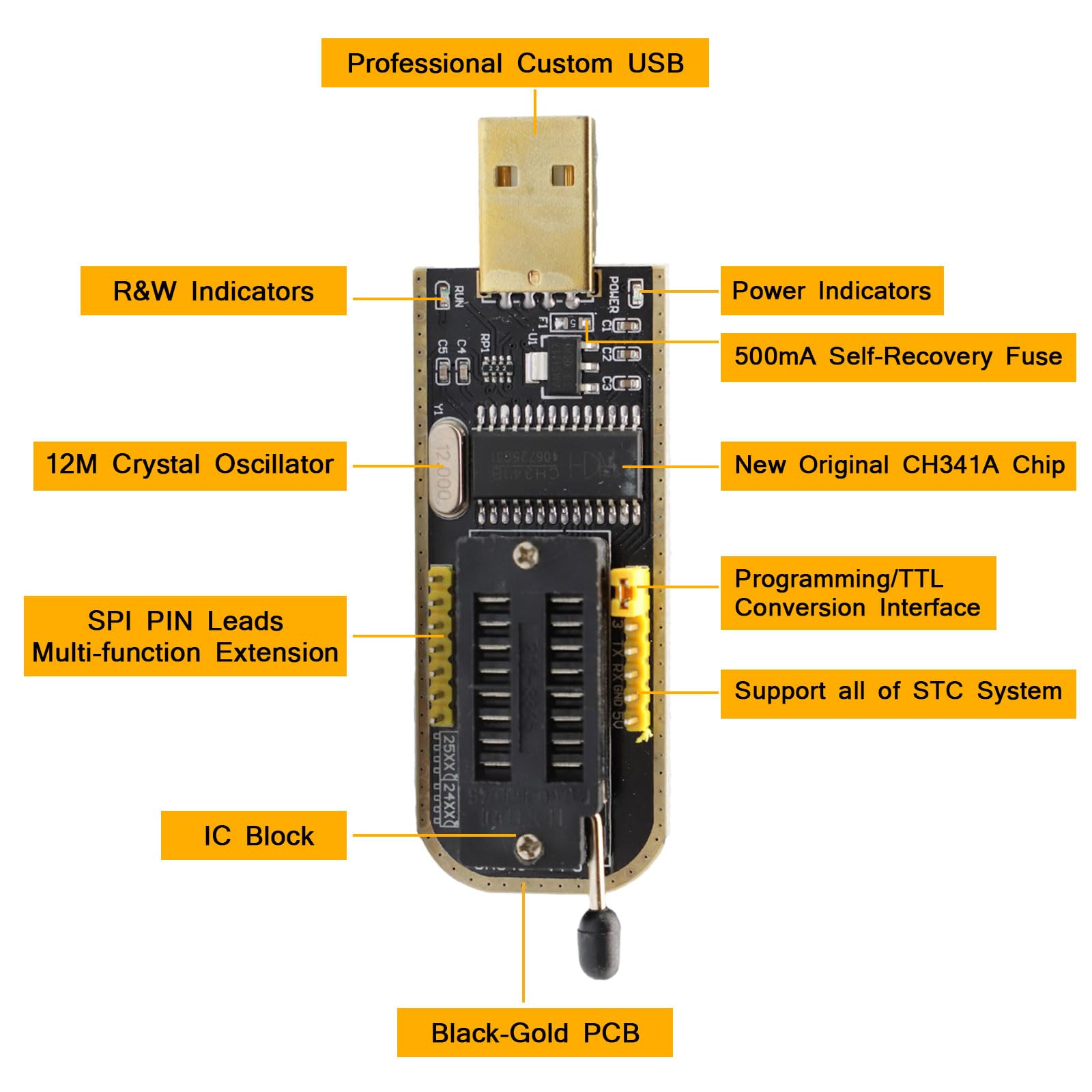 Kit Programmatore USB CH341A Con Clip SOIC8 E Adattatore 1.8V – 9 Pezzi – Per BIOS EEPROM