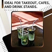 Vista 14 de Green Direct Vasos desechables de 16 onzas con tapas, vasos de plástico transparente con tapas, tazas de café helado para té Boba de burbujas, taza