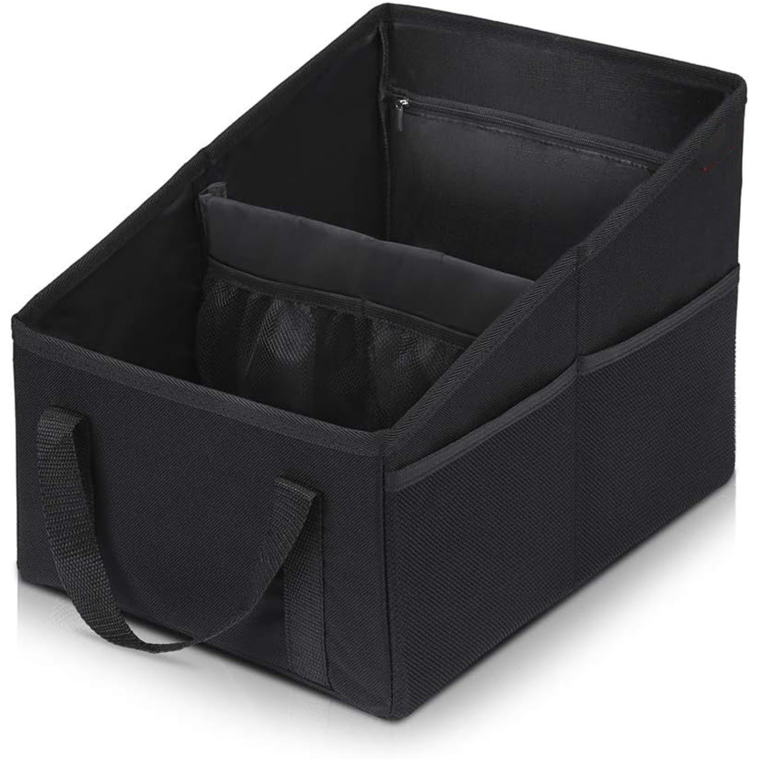 Foldable Car Backseat Organizer – Large Capacity Vehicle Storage Box with Multiple Compartments, Collapsible Heavy-Duty Car Organizer, Durable Waterproof Oxford Fabric
