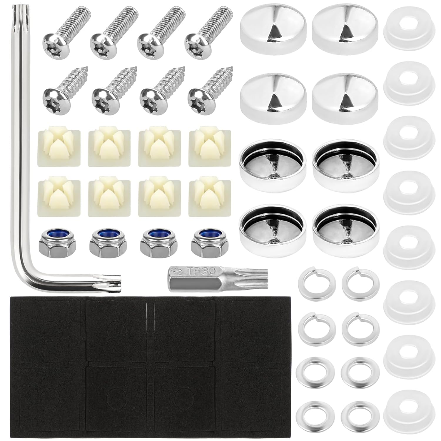Anti Theft License Plate Screw Kit Stainless Steel Bolts