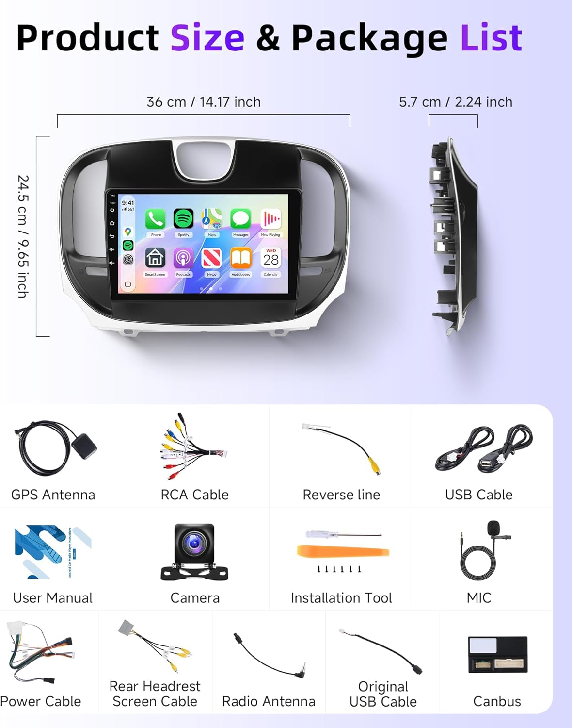 5Ghz WiFi Car Stereo Radio for Chrysler 300 2011-2019 with Wireless Carplay/Android Auto,AM/RDS/FM,DSP EQ,9 Inch IPS Touchscreen GPS Android 15 26UIs SWC Camera 2G+64G