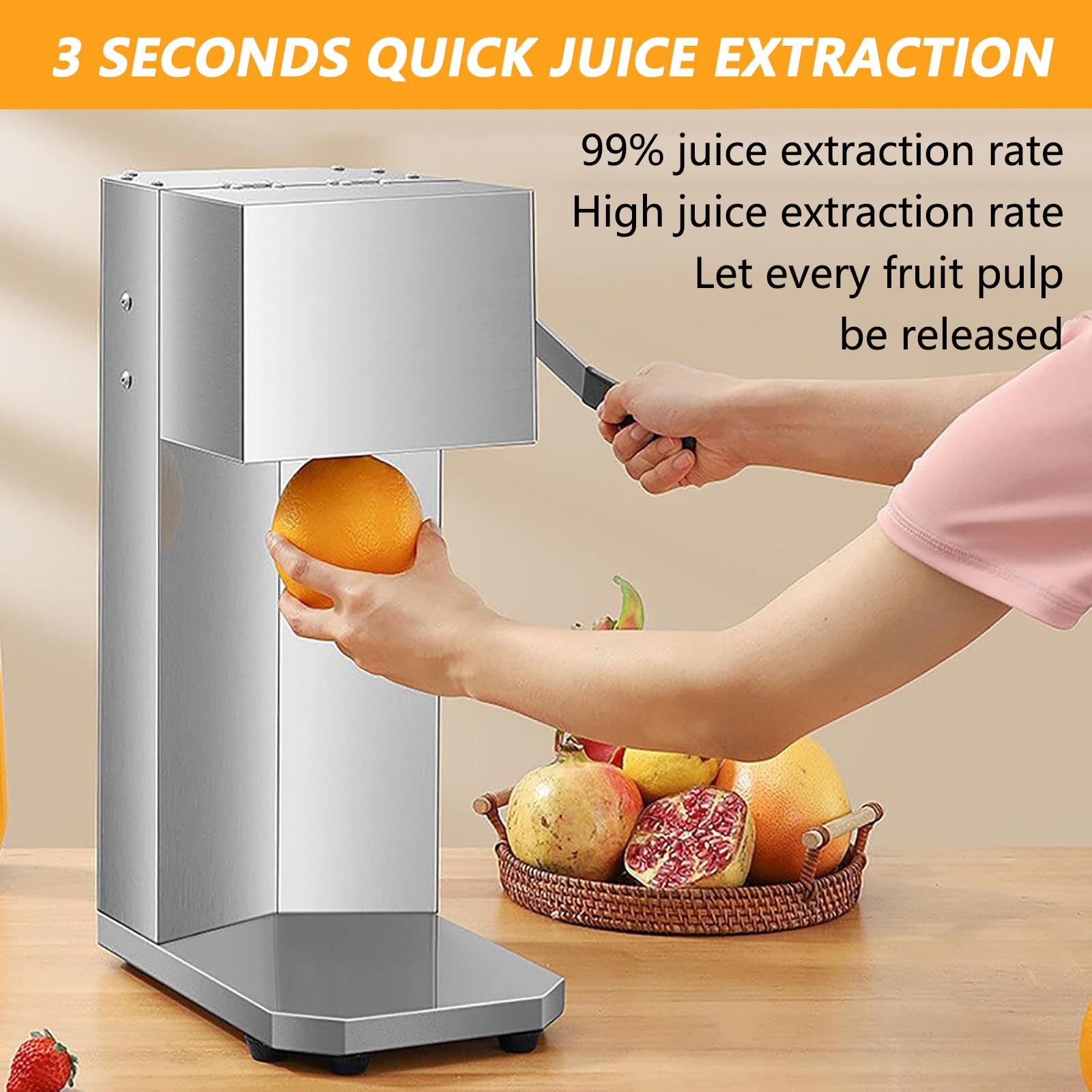 Estrattore di Succo Elettrico, Macchine per Spremitura per Frutta Intera, Estrattore di Succo Facile da Pulire per Ottenere Succhi Freschi e Nutrienti, Estrattore di Limoni