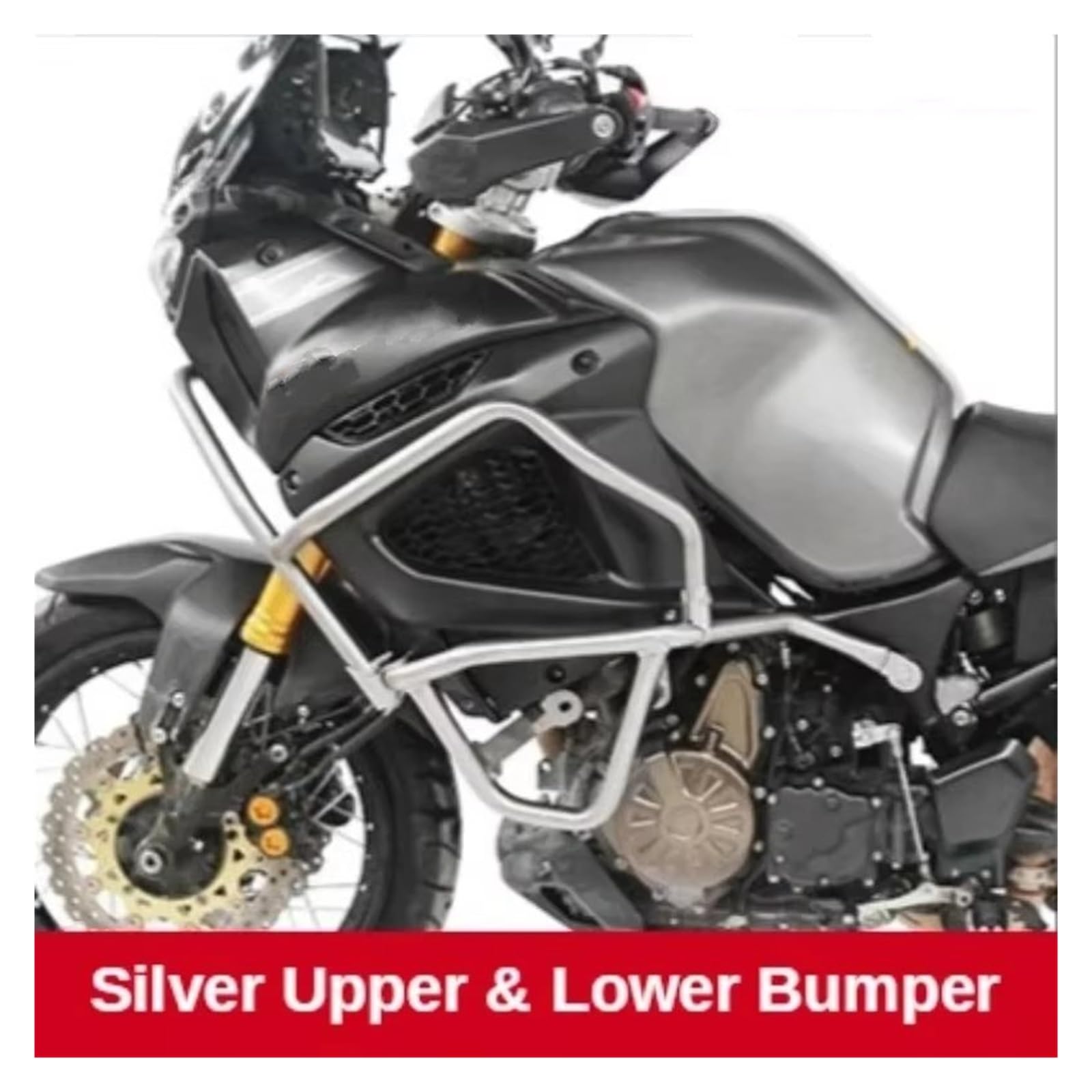 Paramotore Tubolare Per XT1200Z Moto Protezione Motore Highway Crash Bar Telaio Protezione Paraurti Carenatura Barre Protettive Motorcycle motore Paraurti(Silver lower bumper)