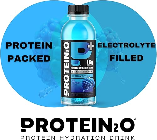 Vista 18 de Protein2o Bebida de hidratación aislada de proteína de suero de leche de 0.53 oz más energía y enfoque, 350 mg de electrolitos, vitaminas B5 y B6