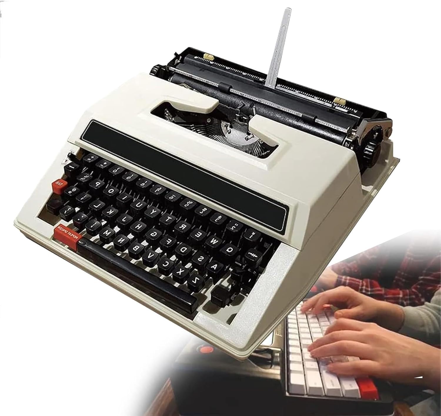 Portable Manual Vintage Typewriter, Retro Old-Fashioned Mechanical Typewriter for Writing Novels, Letters & Notes(Colorfulabs)