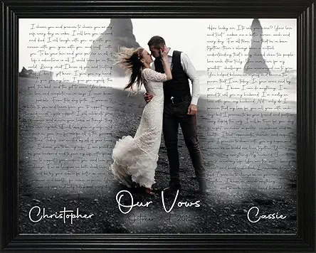 Custom Wedding Vows Framed, Wedding Vows Gift, Anniversary...