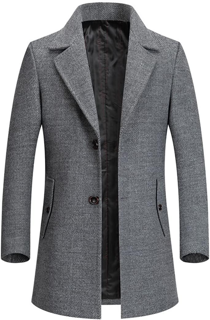 Haitpant Autumn Winter Men Wool Trench Coat Plus-Size Wool Jackets
