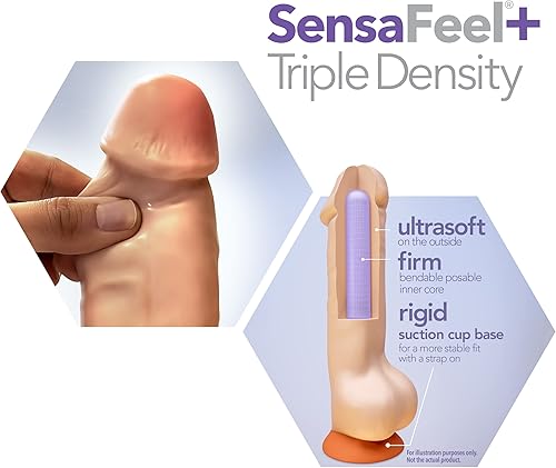 Miniatura 4 de Dr. Skin Plus - Consolador realista de 6 pulgadas, base de ventosa para jugar con manos libres y arnés compatible, triple densidad y juguete sexual