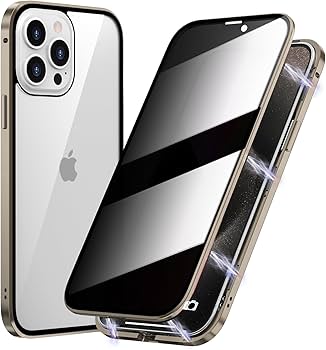 Symcele Designed For IPhone 15 Pro Max Case, Compatible With MagSafe, With Privacy Screen Protectors X2, [Camera Protection] [15FT Military Drop Protection] Shockproof Phone Case, 6.7", Light Brown