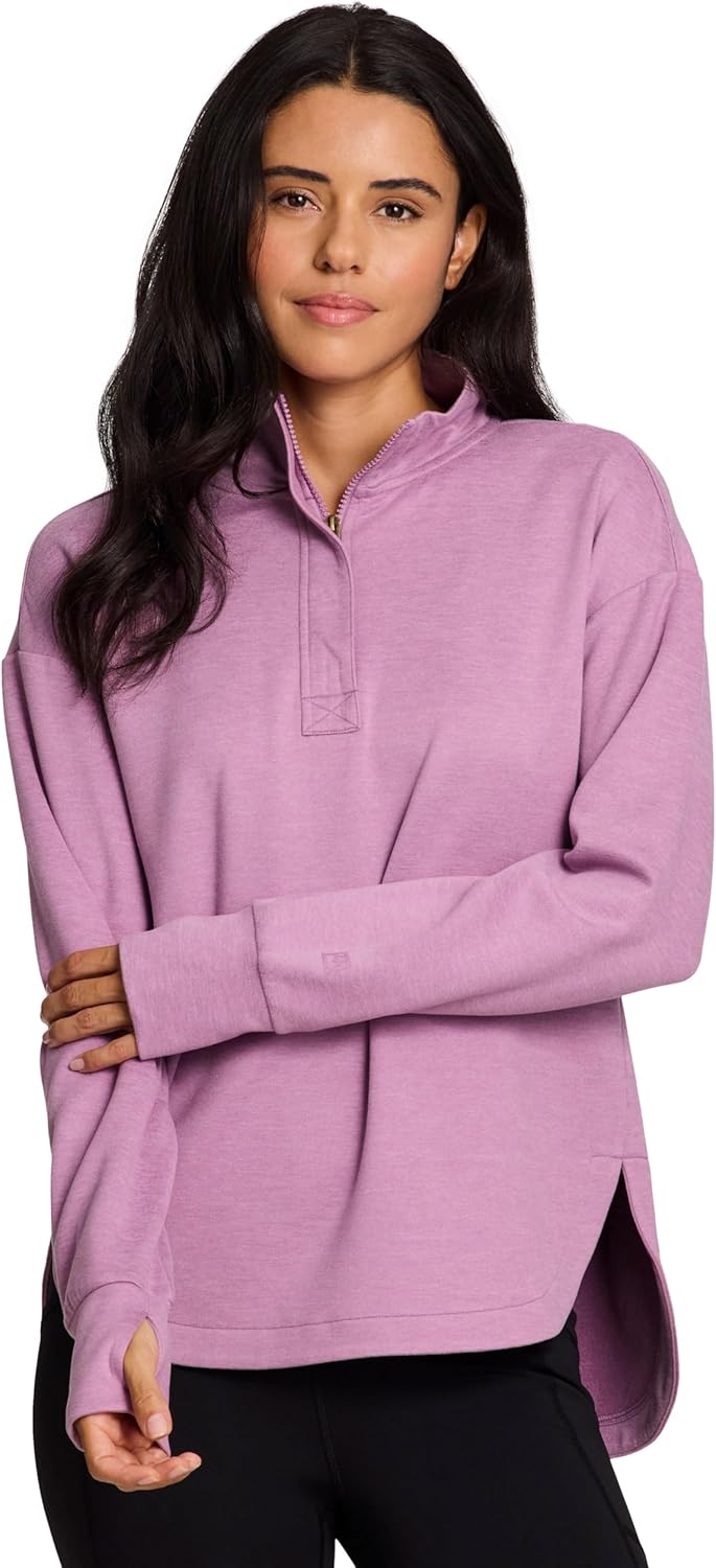 Avalanche Women's Lightweight 1/4 Zip Top Ultra Soft Long Sleeve Pullover Tunic Shirt for Hiking, Workouts, Casual Wear