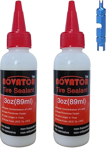 Miniatura 10 de NOVATOR Endurance - Sellador de neumáticos de bicicleta para tubulares, tubulares, tubos, sella más rápido, dura más tiempo, microfibra