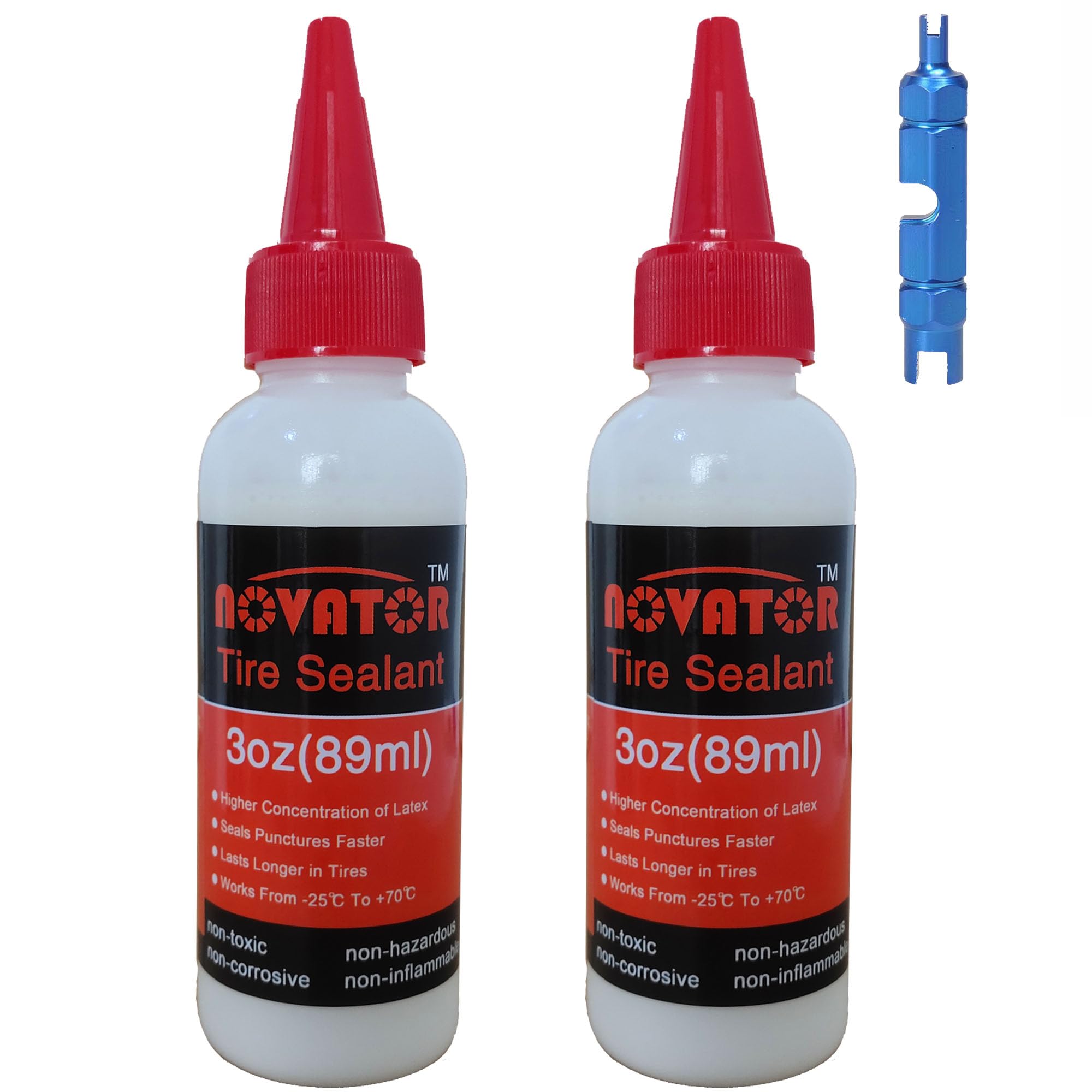 NOVATOR Endurance Bike Tire Sealant for Tubeless, Tubulars, Tubes, Seals Faster, Lasts Longer, Micro-Fiber for MTB, Road, Gravel Bicycle Tires