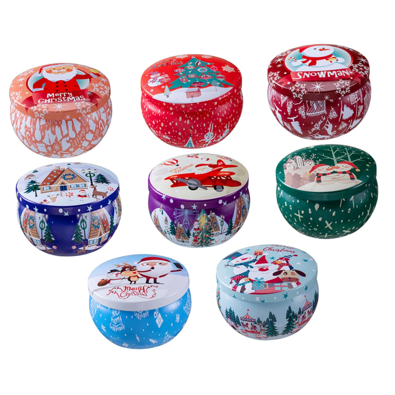 Tofficu 8 Velas Navideñas Aromáticas de Cera Natural, Obsequio para Ambiente Hogareño