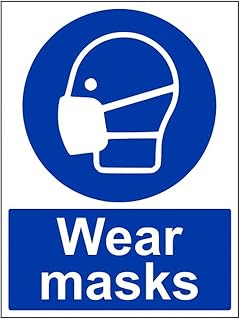 V Safety Eco-Friendly Wear Masks 300 x 400mm - 1mm 100% Recycled Rigid Plastic Safety Sign