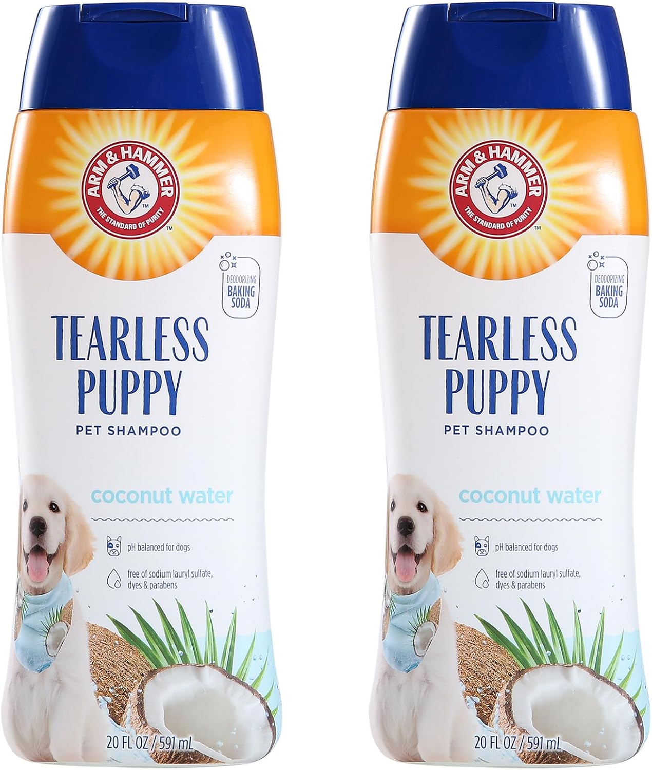 Arm & Hammer for Pets Tearless Puppy Shampoo | Gentle & Effective Tearless Shampoo for Puppies & All Dogs | Coconut Water Scent Your Dog Will Love, 20 Ounces - 1 Pack Puppy or Dog Shampoo