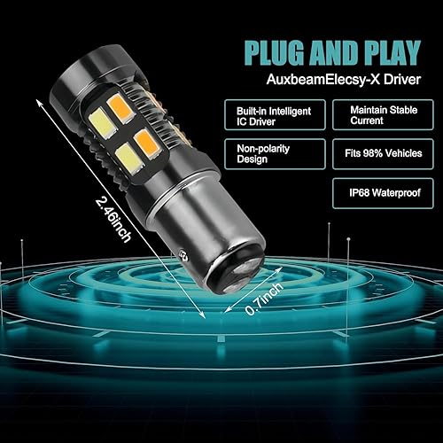 Miniatura 8 de HOCOLO 2 bombillas LED Switchback 1157 2057 2357 7528 BAY15D P215W Switchback 20SMD Chipsets luz de estacionamientoluces de circulación diurnaDRL