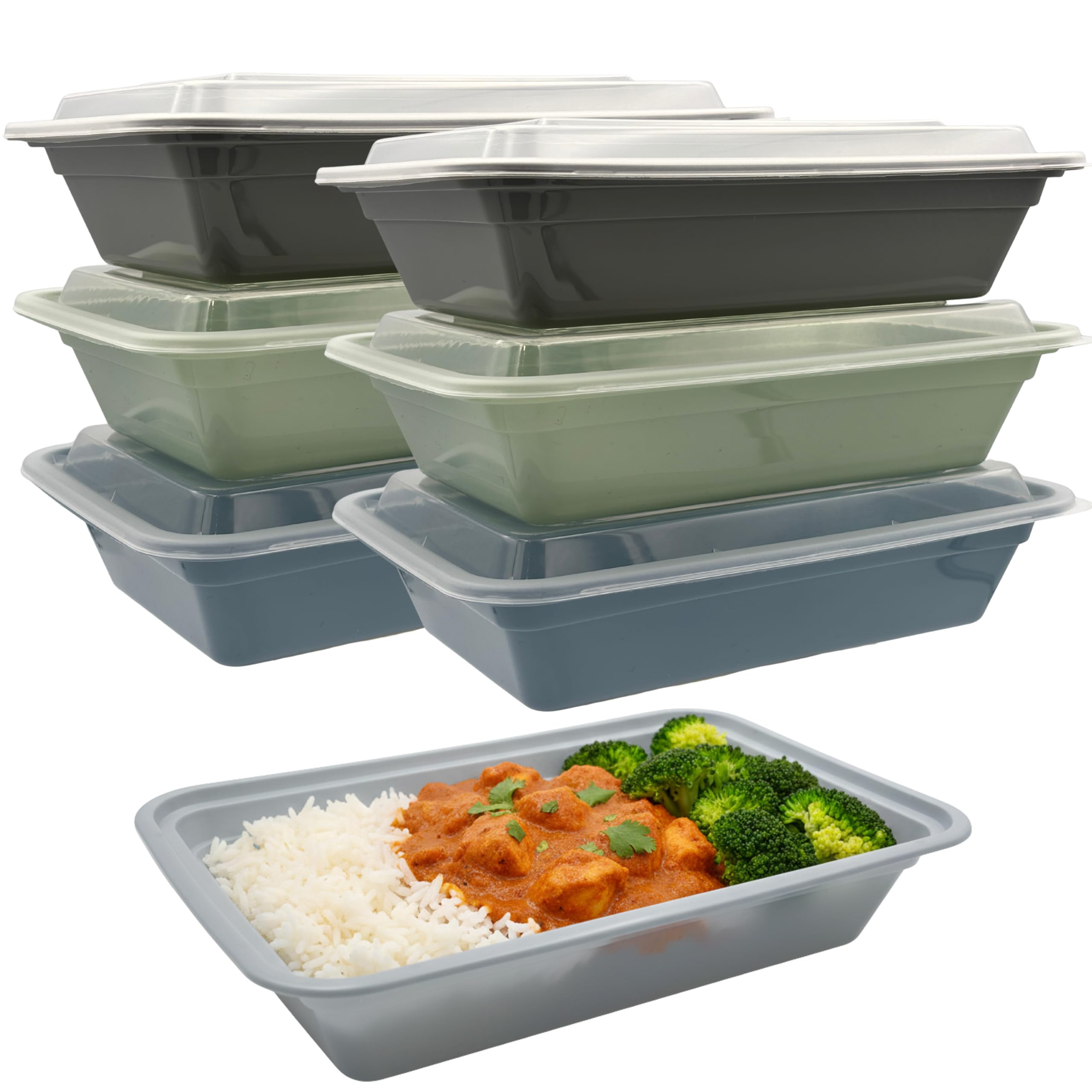 Meal Prep Containers Reusable (6 Pack) - 900ml / 32oz Food Storage Boxes with Clear Lids | BPA-Free, Food Safe | Microwave, Freezer & Dishwasher Safe