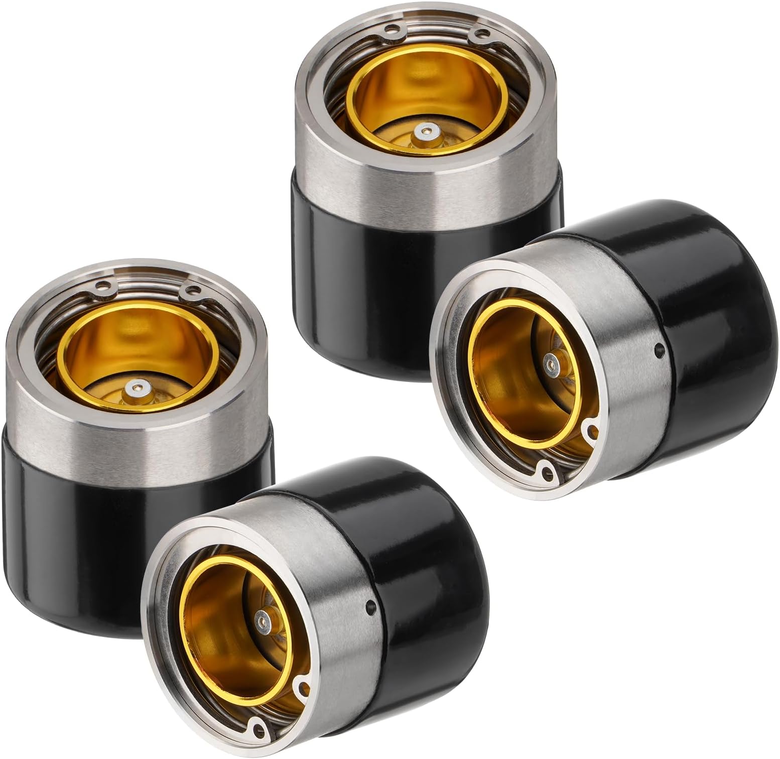 1.98" Trailer Wheel Bearing Protectors, Chromed Stainless Steel Axle Bearing Protective Kit with Dust Cap & Auto Check for Boat Trailer, Utility Trailer, Snowmobile, RV and ATV - 4 Pack