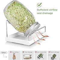 Vista 2 de Sprouting Jar Kit, 2 Wide Mouth Mason Jars, Premium Stainless Steel Screen Sprout Lids, Blackout Sleeves, Tray, Stand, Sprouting Kit for Growing