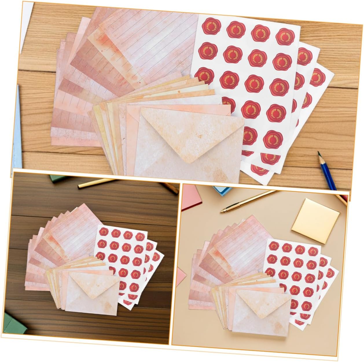 DOITOOL Vintage Stationery Set with Retro Printing Paper and Matching Vintage Envelopes Lined Writing Papers for Letters and Invitations for Office and Personal Use
